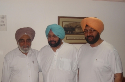 With my father and Capt Amrinder Singh